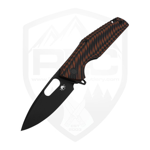 Klaken Sigurd Liner Lock Flipper, Black / Orange G10, Black 14C28N - J226-1