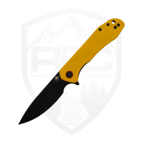 Klaken Slate Liner Lock Flipper, Yellow G10, Black D2 - J131-Yellow
