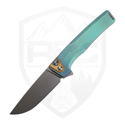 Machinewise Sonora, Anodized Green Titanium w/ Brass Bolster, S90V - #2183