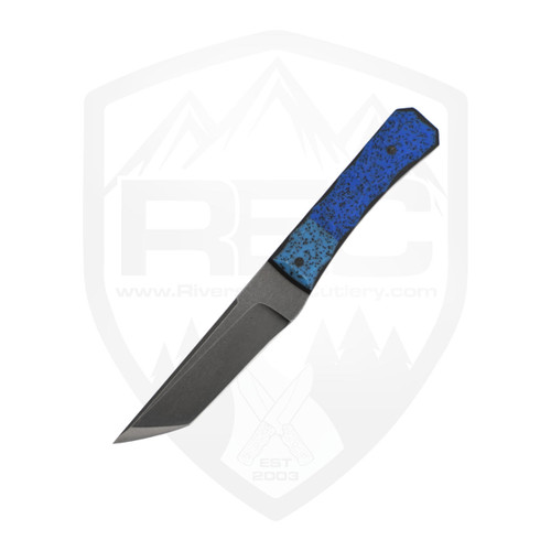Aux Mfg Custom Tanto Mini, Navy and Glow Grip-X, Acid Wash AEB-L