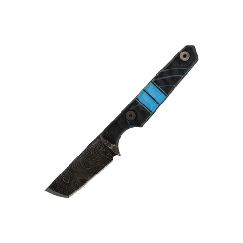 Lex Rex Custom Mini Death Stick, Teal Truestone and Black G10 Handle, Alabama Damascus