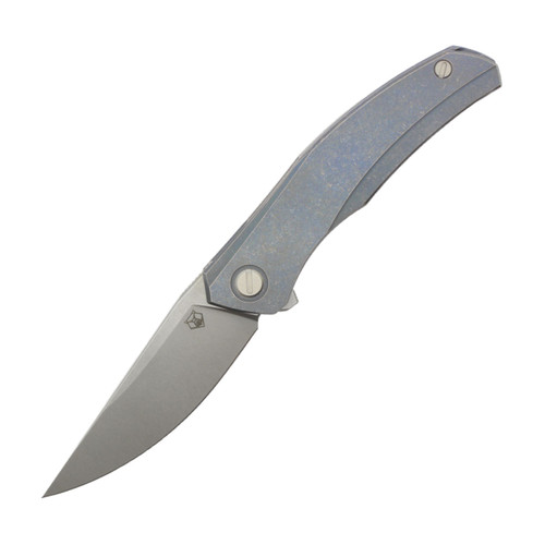 Shirogorov Ursus Q95, Blue Titanium Handle, Stonewash Elmax