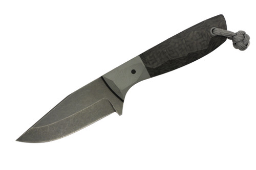 Aux Mfg Custom Runt XL, Gray G10 / Carbon Fiber, Acid Wash AEB-L
