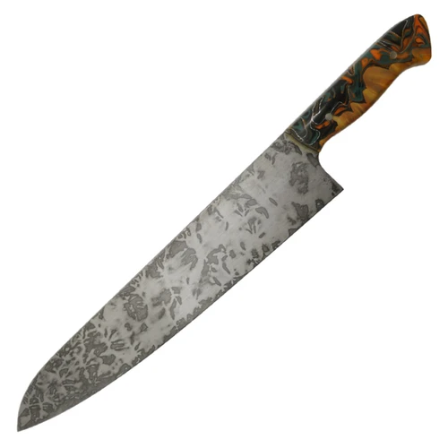 Fairfield Knife Works 10.25" Gyoto Maple Burl & Resin, Procut Carbon Steel