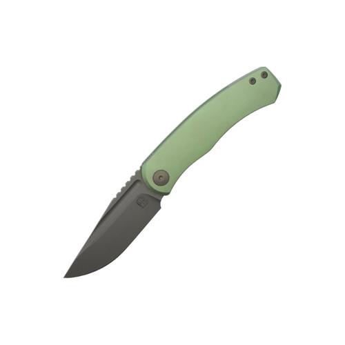 Berg Blades Mini Alpha, Green Titanium, Stonewash S90V