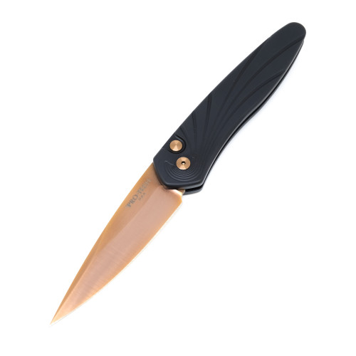 ProTech Newport - Black Wave Aluminum - Rose Gold CPM-S35VN - 3437-RG