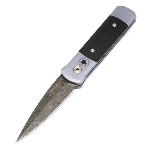 Pro-Tech Godson Grey Handle Nichols Damasteel - 700-CF-Dam