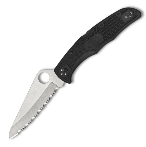 Spyderco Pacific Salt 2, Black FRN / Satin H-1, Serrated - C91SBK2