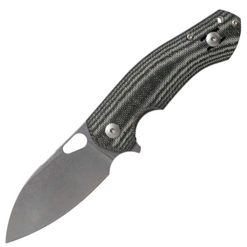 GiantMouse Biblio- Black/Grey Canvas Micarta / M390