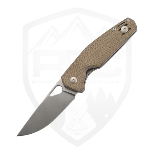 GiantMouse Nimbus V2 - Natural Canvas Micarta / Satin ELMAX