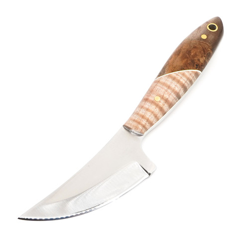 Bordertown Blades "Stagecoach" Mary Fields 01 Tool Steel Fiddleback/Burl