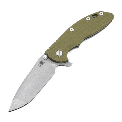 Hinderer Knives XM-18 3.5" Spanto Tri-Way S45VN Working Finish OD Green G10