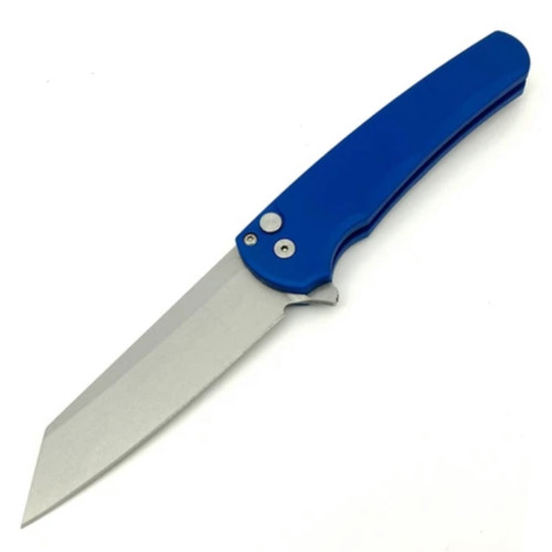 Pro-Tech Malibu Reverse Tanto - Blue Aluminum / Stonewash CPM-20CV - 5201-BLUE