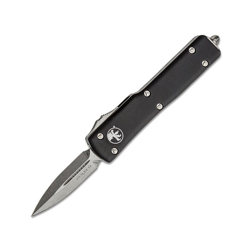 Microtech UTX-70 Double Edge California Legal, Black Aluminum / Stonewash M390 - CA147-10