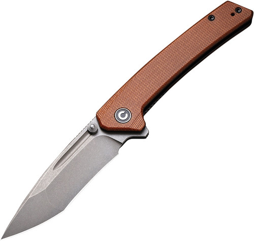 Civivi Keen Nadder - Brown Micarta / Gray Stonewashed Bohler N690 - C2021B