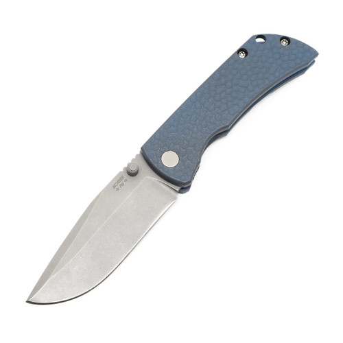 McNees Custom Knives MAC 2 Textured Blue Ti 20CV