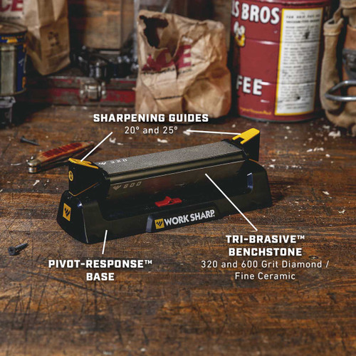 Work Sharp Precision Adjust Knife Sharpener with Three Different Grits -  KnifeCenter - WSBCHPAJ