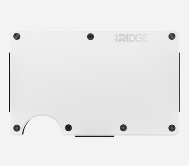 Ridge Wallet Aluminum Matte White, Cash Strap
