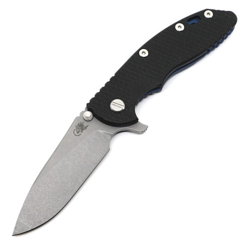 Rick Hinderer Knives XM-18 3.5" Slicer Tri-Way Black G10/Battle Blue/ Working FInish 20CV