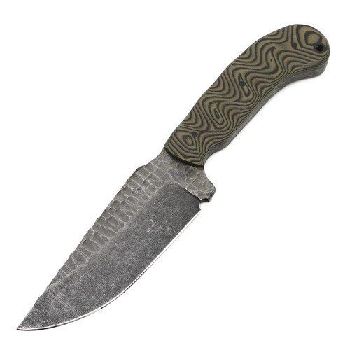 Stroup Knives GP1 General Purpose Fixed Blade Knife 4" 1095 Clip Point Milled Black/Green G10 Kydex Sheath (Pinned)