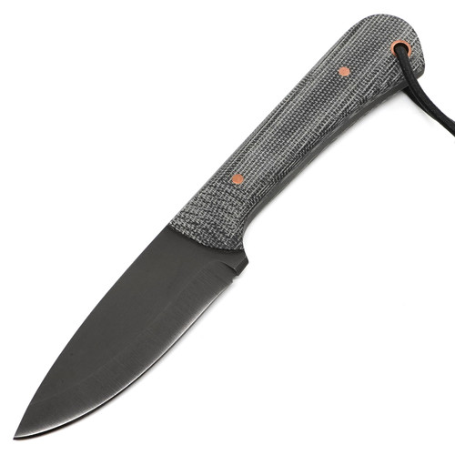 Joey Roman Neckr 1095 Acid Wash Canvas Micarta Handle Copper Pins/Tube w/ Shock Cord Lanyard Kydex Sheath