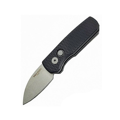 Pro-Tech Runt 5 Wharncliffe - Textured Black Aluminum / Stonewash  CPM-20CV - R5105