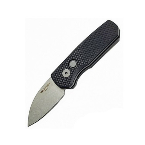 ProTech Runt 5 Wharncliffe - Textured Black Aluminum / Stonewash CPM-20CV - R5105