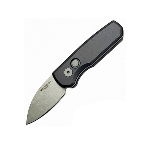 ProTech Runt 5 Wharncliffe - Black Aluminum / Stonewash CPM-20CV - R5101