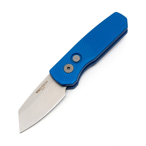 ProTech Runt 5 Reverse Tanto - Textured Blue Aluminum - Stonewash CPM-20CV - R5205-Blue