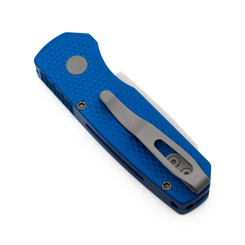 ProTech Runt 5 Reverse Tanto - Textured Blue Aluminum - Stonewash CPM-20CV - R5205-Blue