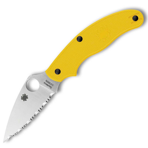 Spyderco UK Penknife Salt Yellow FRN, SpyderEdge Satin LC200N - C94SYL