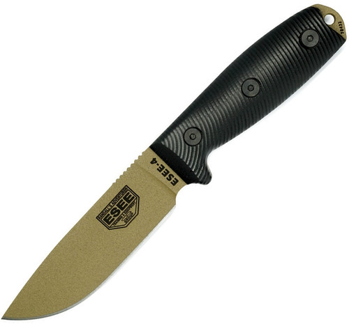 ESEE Model 4 3D Black G10, Dark Earth 1095HC - 4PDE001 ESEE Model 4 3D Black G10, Dark Earth 1095HC - 4PDE001