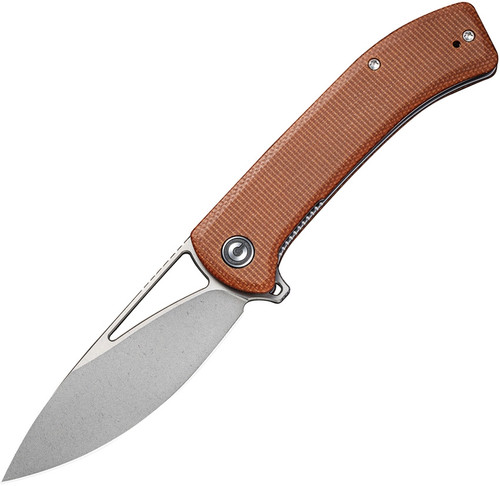 Civivi Riffle - Brown Micarta / Gray Stonewashed 14C28N - C2024A