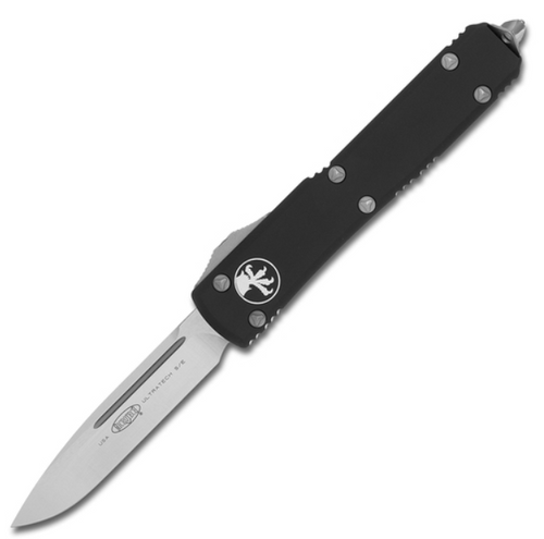 Microtech Ultratech Drop Point, Black Aluminum / Satin M390 - 121-4