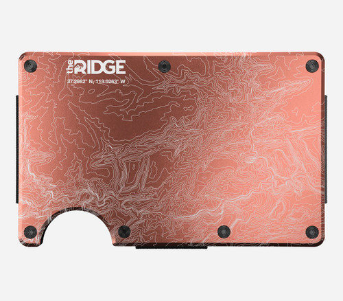 Ridge Wallet Aluminum, Topographic The Narrows, Cash Strap & Clip