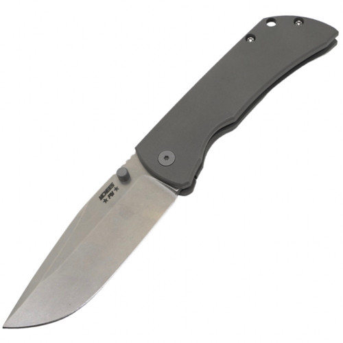 McNees Custom Knives PM MAC 2 3.5" - Stonewashed Ti / SW Satin 20CV