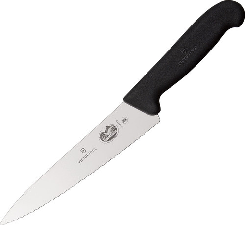 Victorinox Serrated 7.5" Chef's Knife Black Fibrox