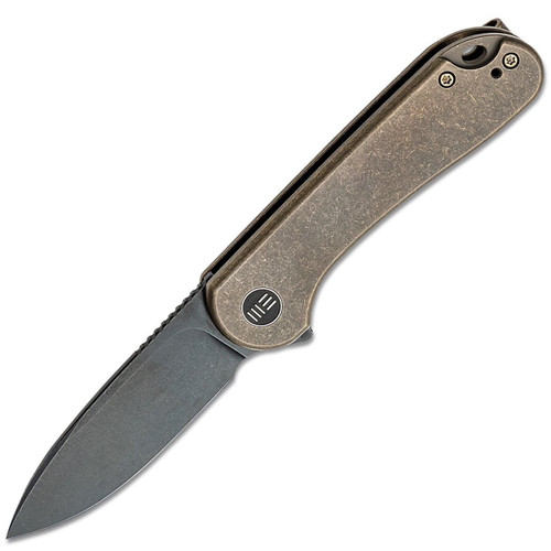 We Knife Elementum, CPM-20CV Black Stonewash Blade, Bronze Titanium Handles - WE18062X-4