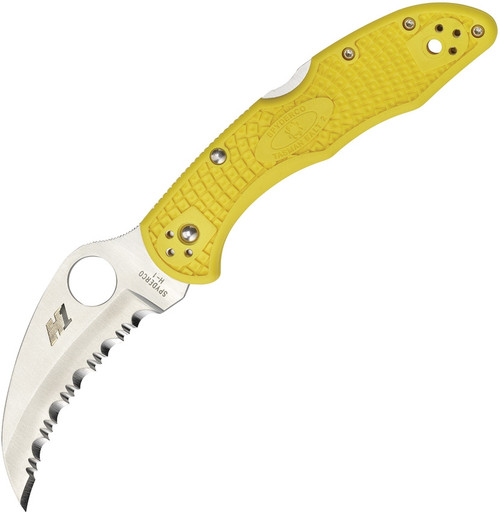 Spyderco Tasman Salt  2, Yellow FRN / Satin H-1 Steel, Serrated - C106SYL2