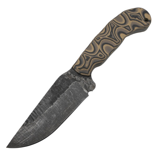 Stroup Knives GP1, Camo G-10 / Acid Wash 1095 (Pinned)