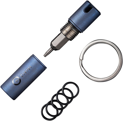 Civivi Titanium Key Bit Container, Blue - C20048-3