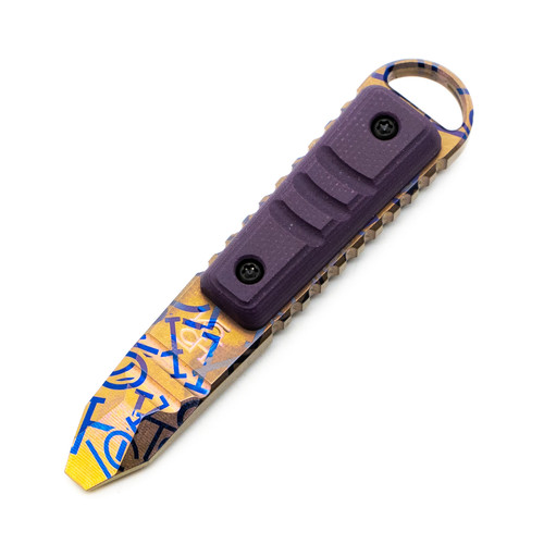 Koch Tools Kursor, Copper Anodized Titanium with "Tattoos" / Purple G10