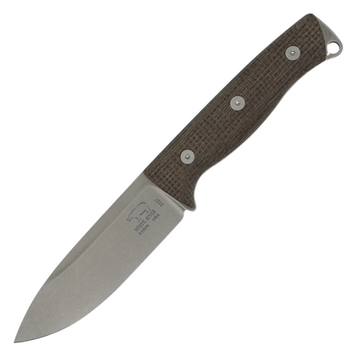 White River Ursus 45, Natural Burlap Micarta / Stonewash CPM-S35VN