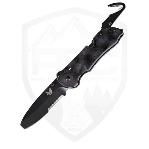 Benchmade Triage Black G10, Partial Serration Black N680 - 916SBK
