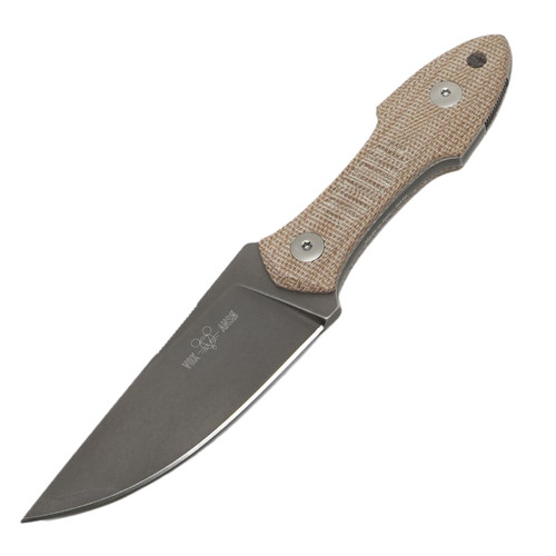 GiantMouse GMF4 Fixed Blade, Red Canvas Micarta / PVD N690