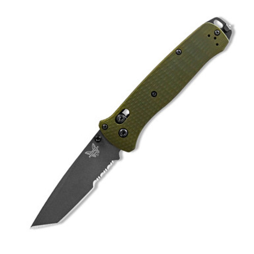 Benchmade Bailout Green Aluminum, Partial Serration Gray M4 - 537SGY-1