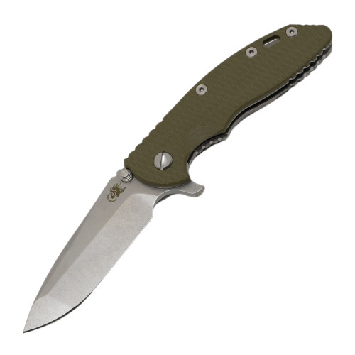 Rick Hinderer Knives XM-18 3.5" Spanto Tri-Way, Stonewash S45VN,Stonewash Frame, OD G10