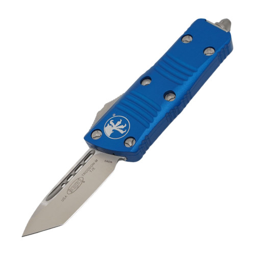 Microtech Mini Troodon Tanto, Blue Aluminum / Satin M390 - 240-4BL