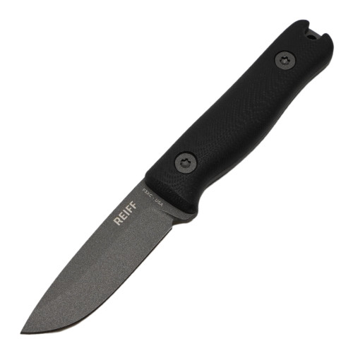 Reiff F3XC Extreme Conditions EDC, Black G10 / Tungsten Coated 3V / Kydex Sheath