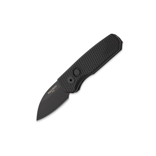 Pro-Tech Runt 5 Wharncliffe - Black Textured Aluminum / DLC CPM-20CV - R5106